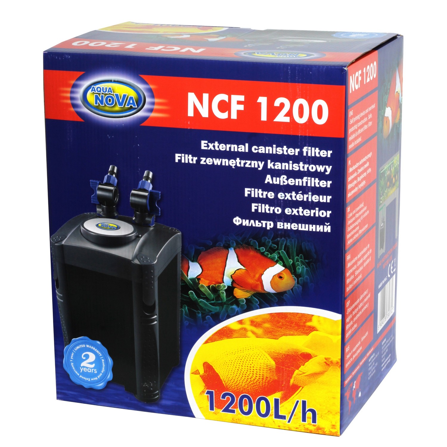 Зовнішній фільтр Aqua Nova до 400л. 1200л/год (NCF-1200)