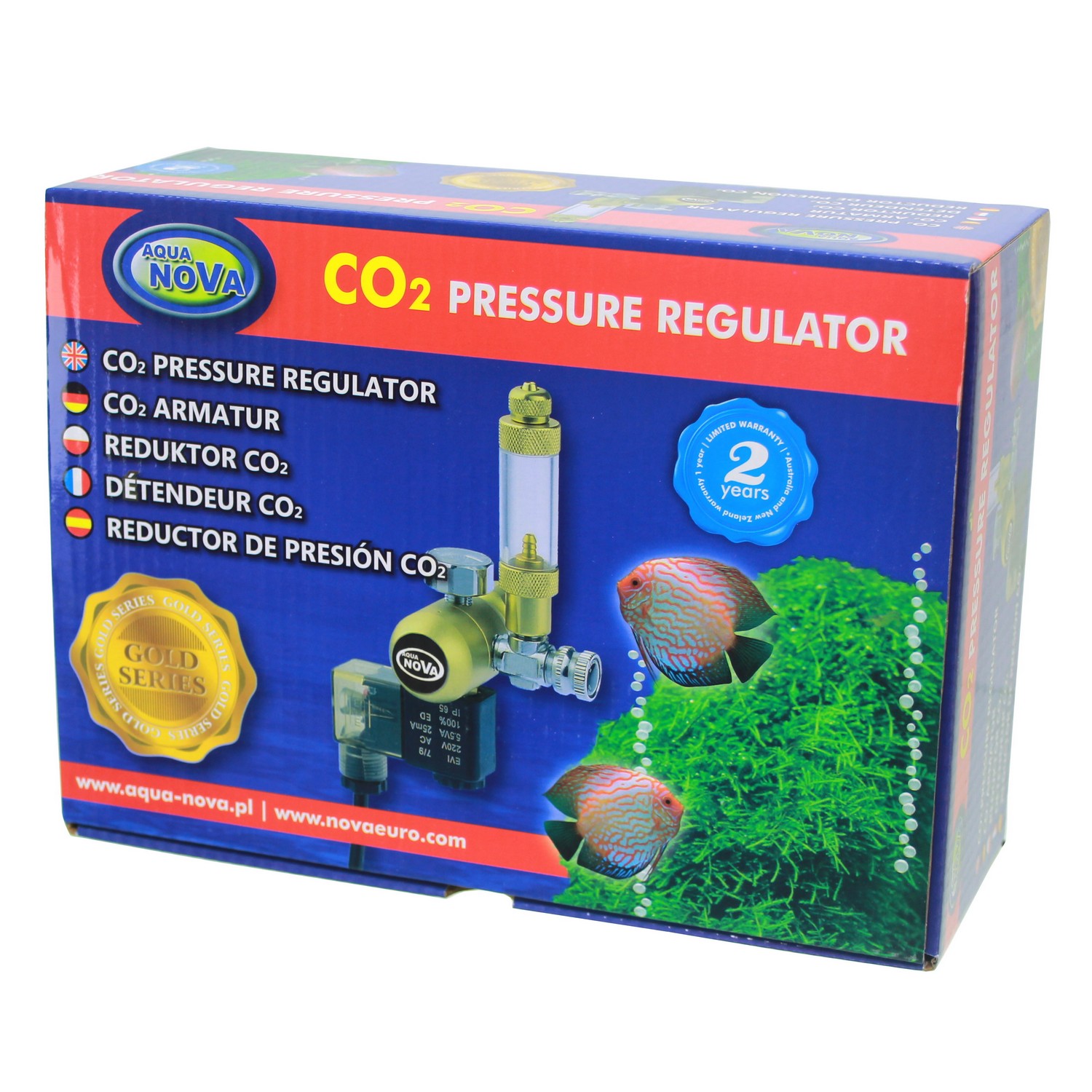Редуктор CO2 Aqua Nova NCO2-REG з лічильником бульбашок і електромагнітним клапаном