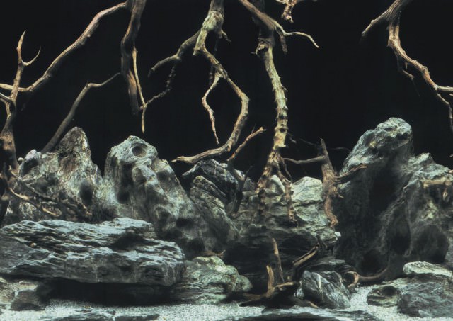 Акваріумний задній фон Aqua Nova Синє море/Камені з корчами 150x60см (TREE ROOTS/WATER XL)