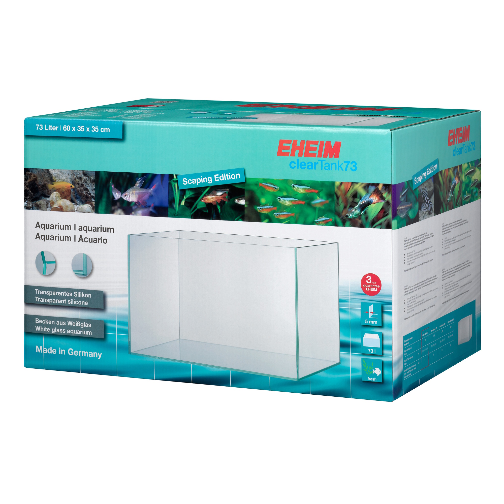 Акваріум з optiwhite скла Eheim clearTank 73л. 60x35x35см (0330615)