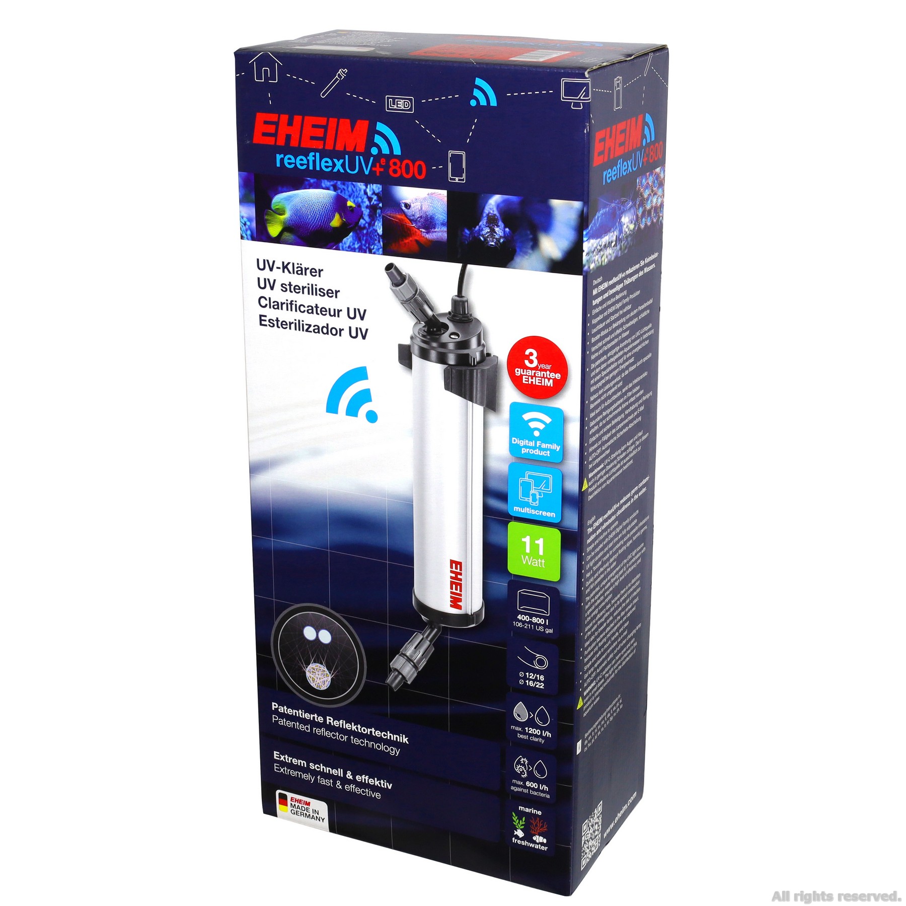 Стерилізатор з Wi-Fi управлінням Eheim reeflexUV+e 800 (3733210)