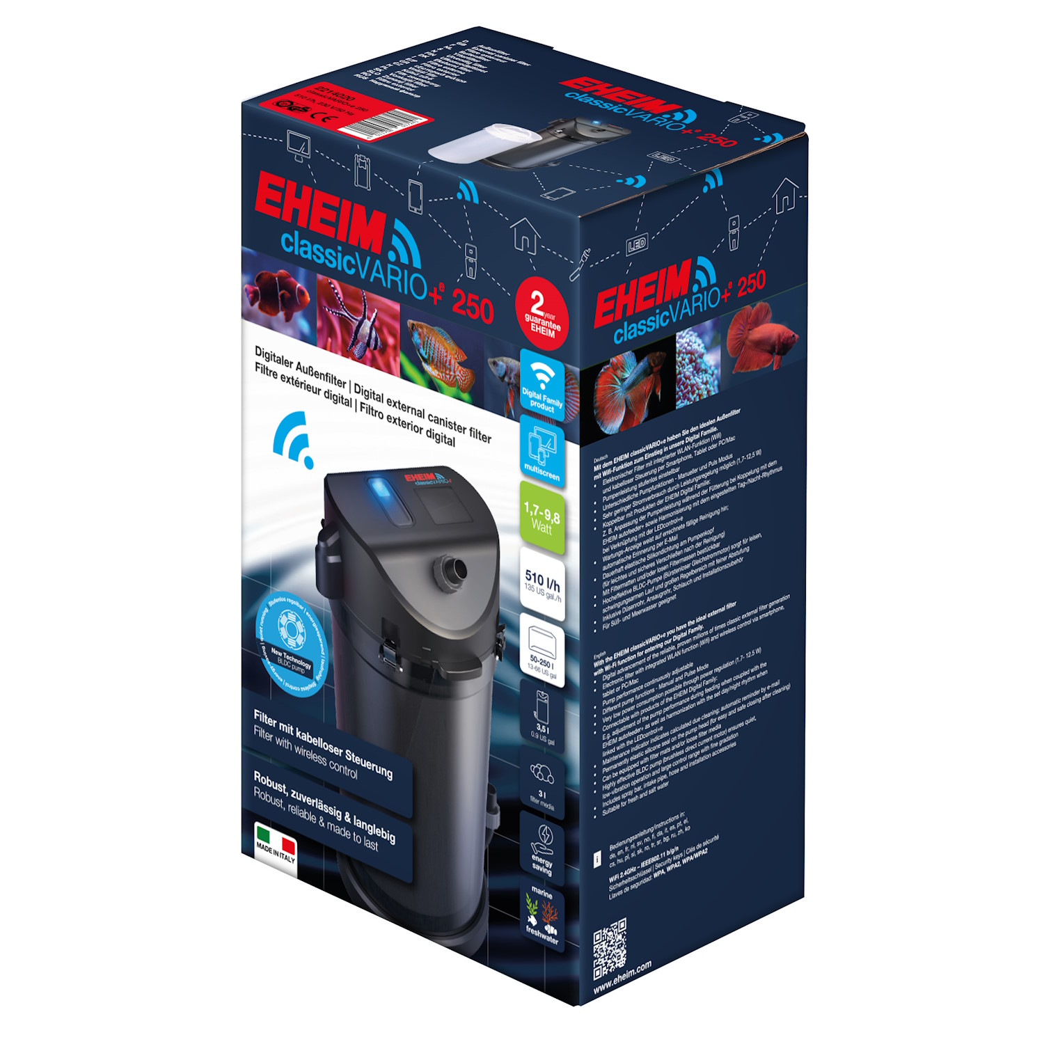 Зовнішній фільтр Eheim classicVARIO+e 250 Wi-Fi (2214020)