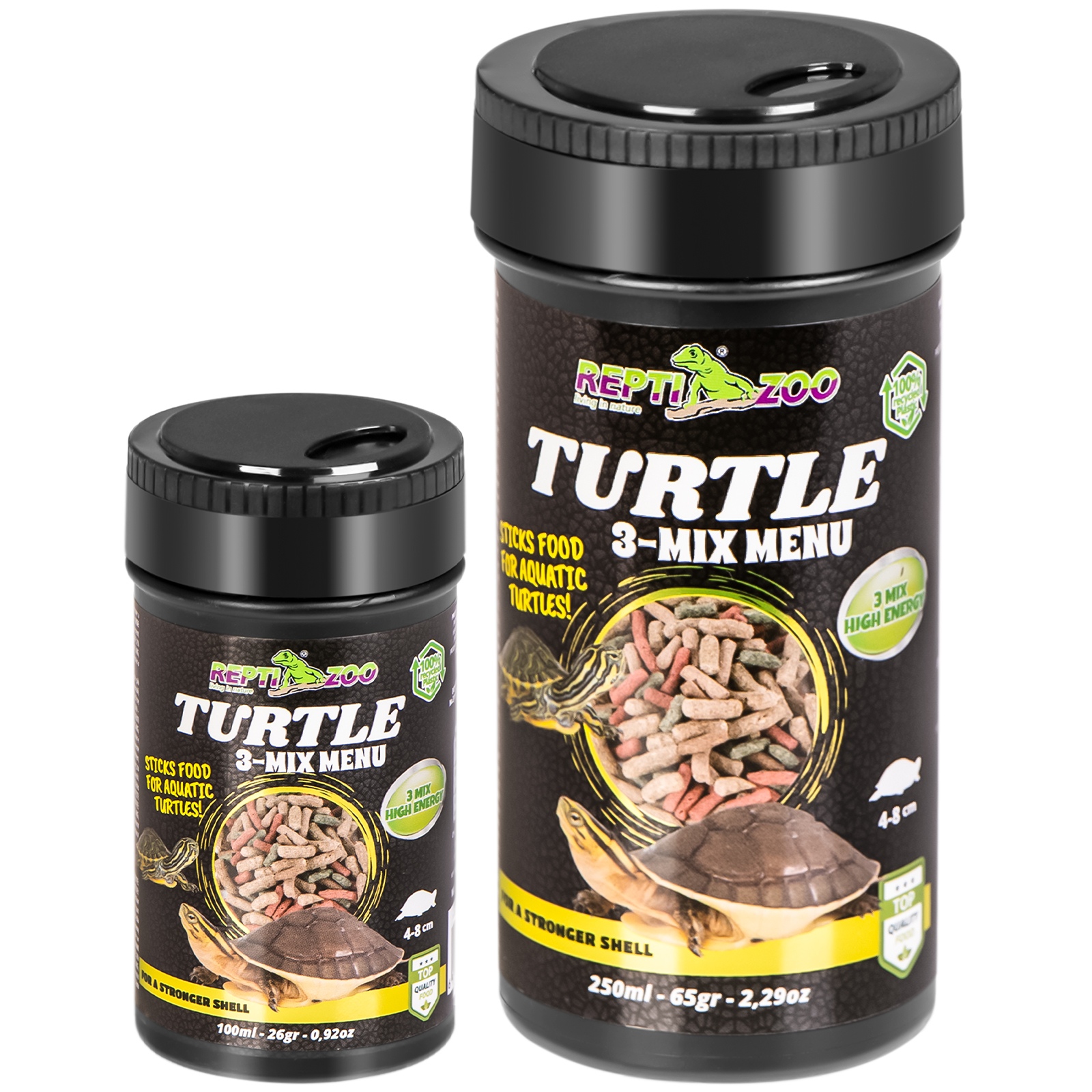 Корм із часником для водних черепах Repti-Zoo Turtle 3-Mix Menu 250мл.