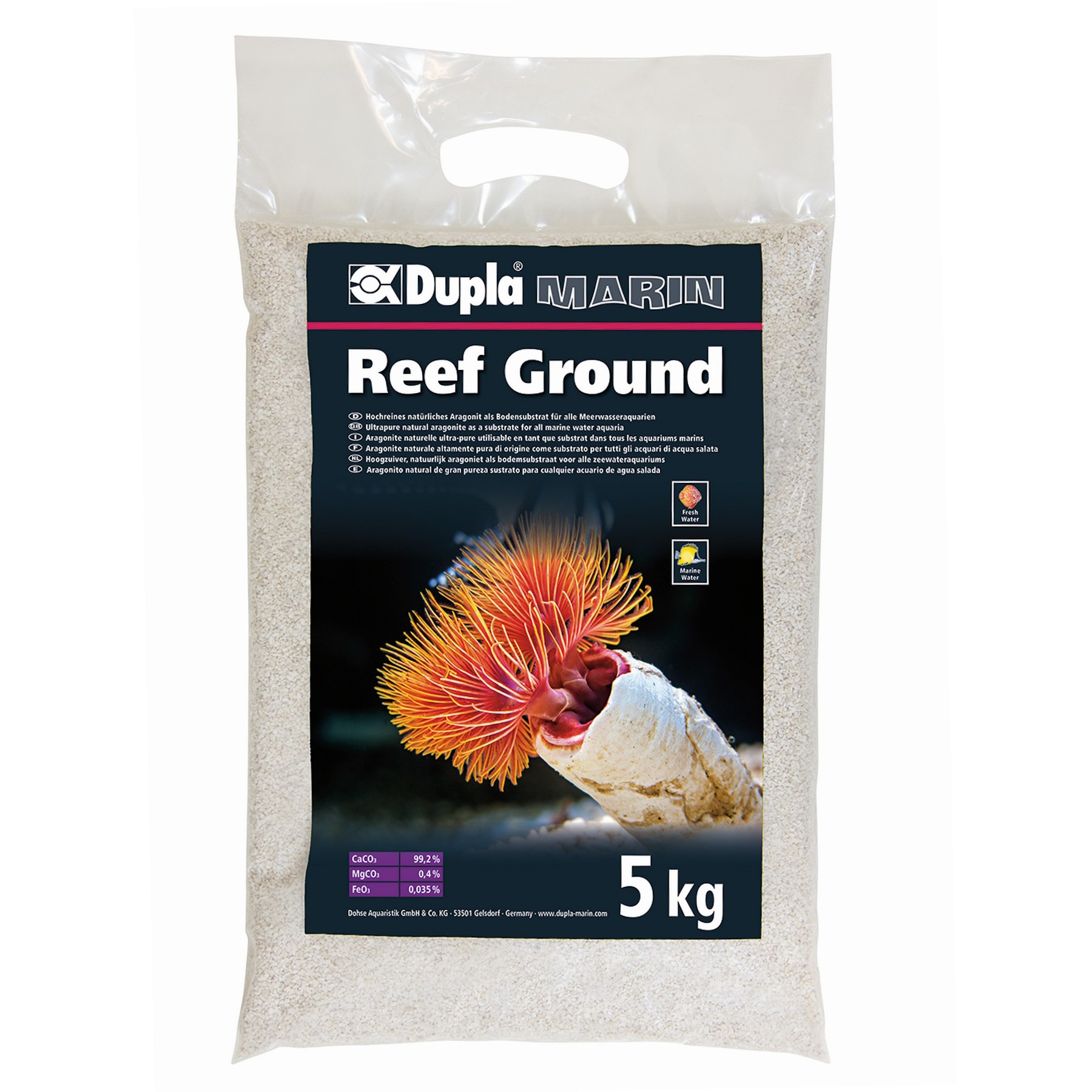 Природний арагоніт, субстрат для всіх морських акваріумів Dupla Reef Ground Ø 2 - 3мм, 5кг (81213)