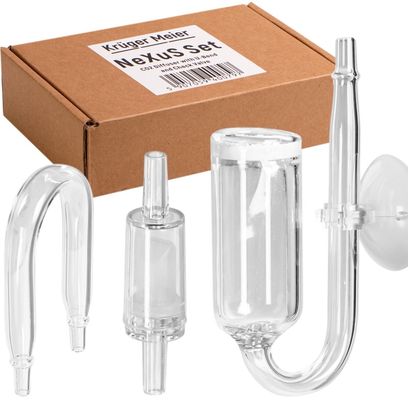 Скляний дифузор 15мм, коліно, зворотний клапан CO2 Kruger Meier NeXus Set CO2