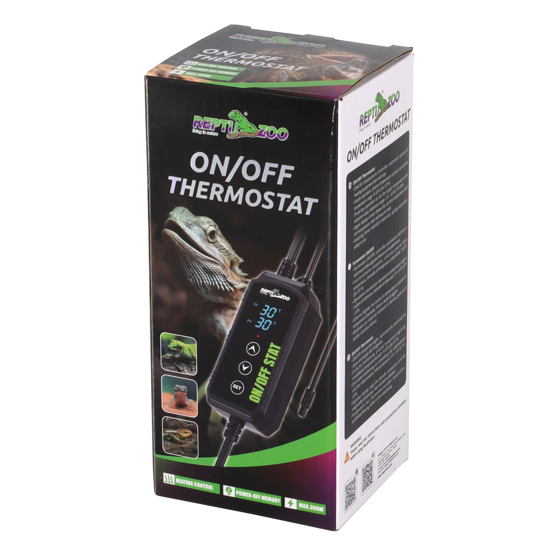 Термостат для тераріуму Repti-Zoo ON/OFF Thermostat (TC06), діапазон 15–55°C, 300Вт