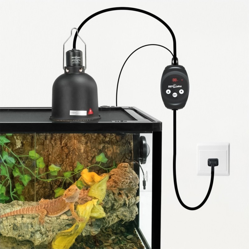 Світильник з глибоким рефлектором і термостатом Repti-Zoo RL04DTC 100W, з функцією dimming для тераріуму