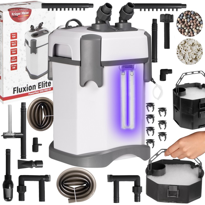 Зовнішній фільтр Kruger Meier Fluxion Elite 1000 UVC PRO для акваріумів 80-180 літрів