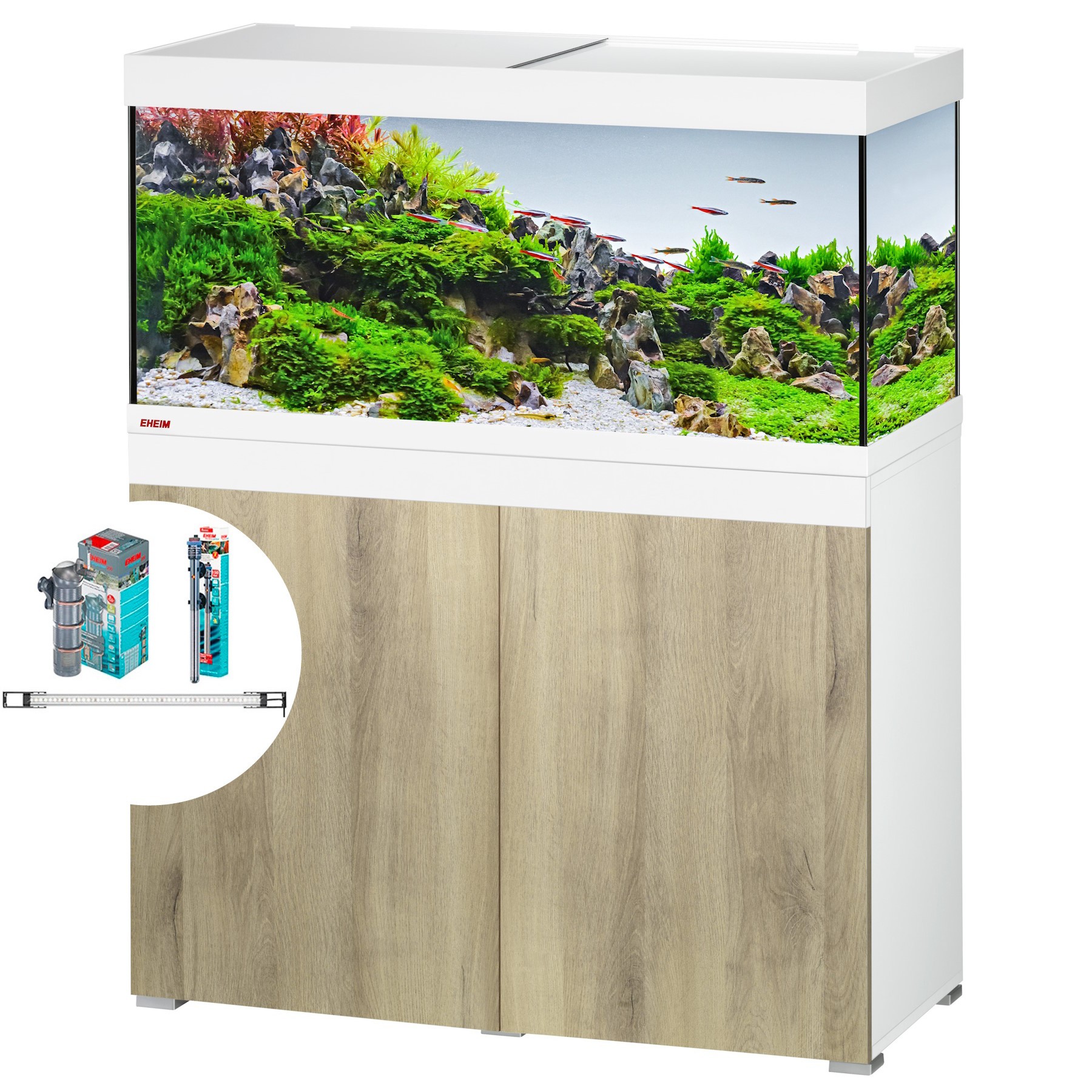 Аквариумный комплект Eheim vivaline LED 180 1x13.4W (LED) arctic/wood с тумбой (0613044)