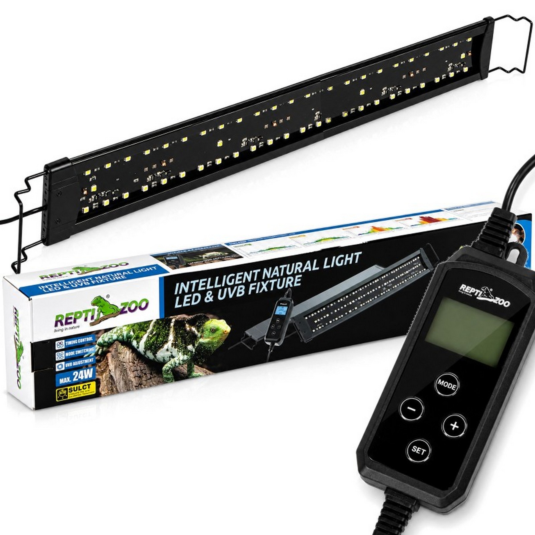 Светильник LED UVB Repti-Zoo Natural Light LED UVB 24W 83-94 см для террариума с контроллером