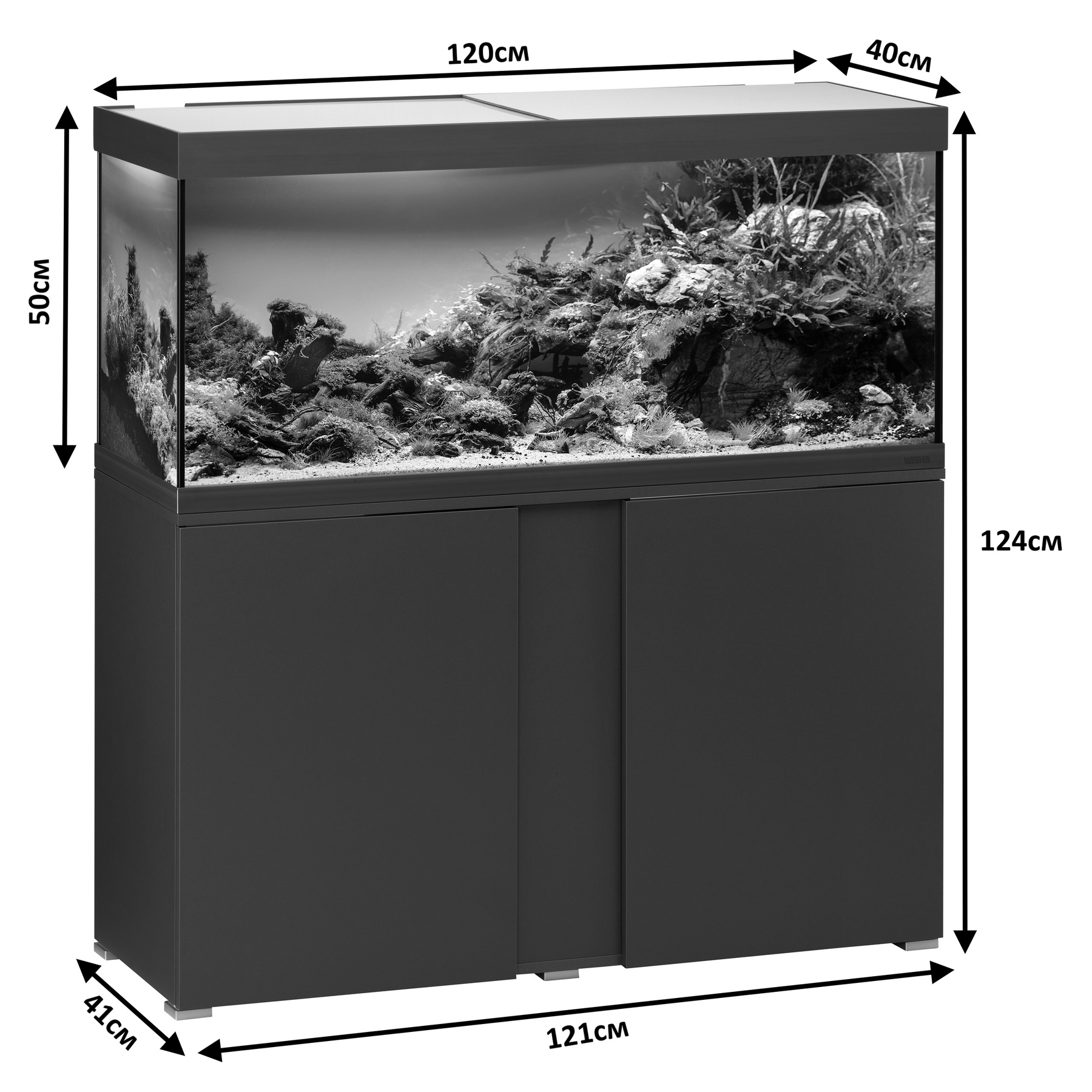 Акваріумний комплект Eheim vivaline LED 240 1x16.3W (LED)  антрацитовий з тумбою (0613069)