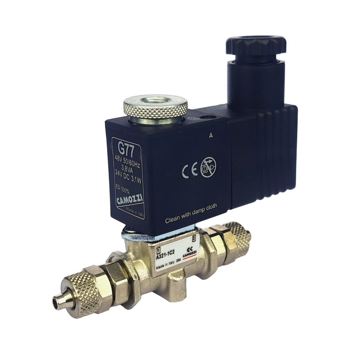 Электроклапан для систем СО2 Camozzi 4/6мм A321 24v DC