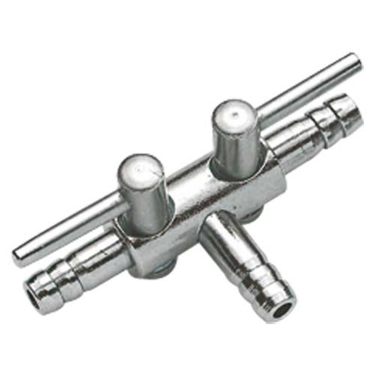 Кран на два виходи (метал) Hobby Metallic Air Valve 4/6мм 2-Ways (63340)