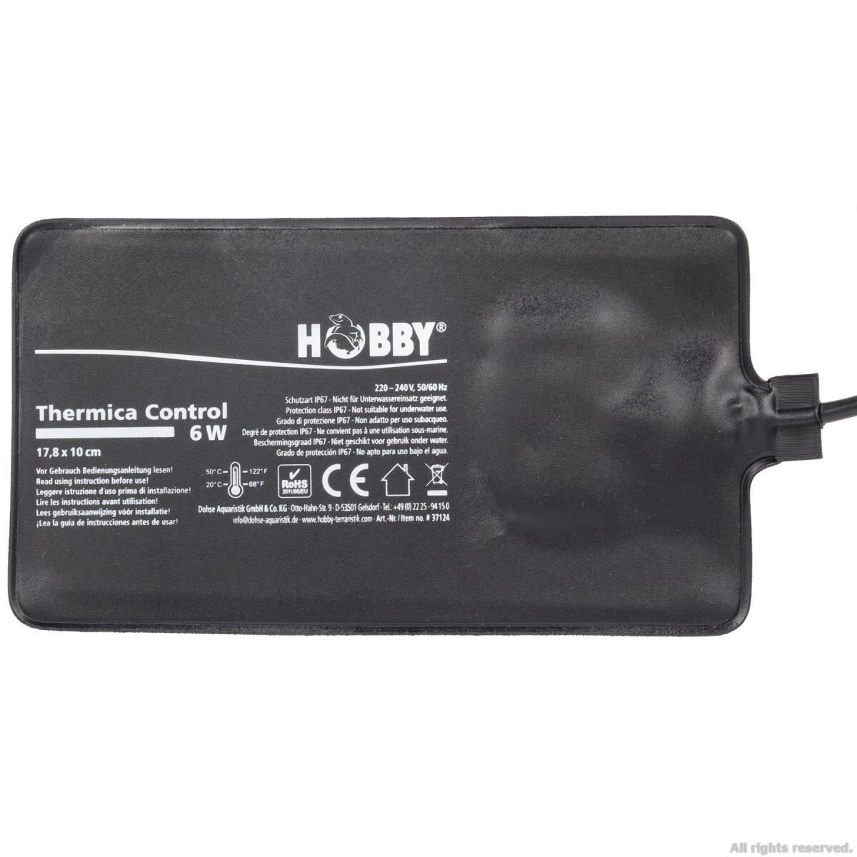 Нагрівальний мат водонепроникний з контролером Hobby Thermica Control 6 Ват IP67 17,8x10см (37124)