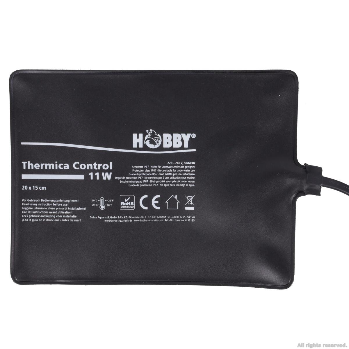 Нагрівальний мат водонепроникний з контролером Hobby Thermica Control 11 Ват IP67 20x15см (37125)
