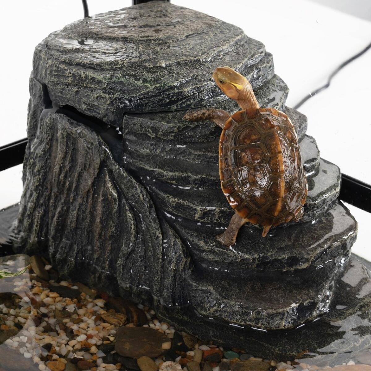 Декоративний фільтр-водоспад Repti-Zoo Turtle Filter Rock GLB09 у формі скелі для черепах, крабів і амфібій (350 л/год, до 90 літрів)