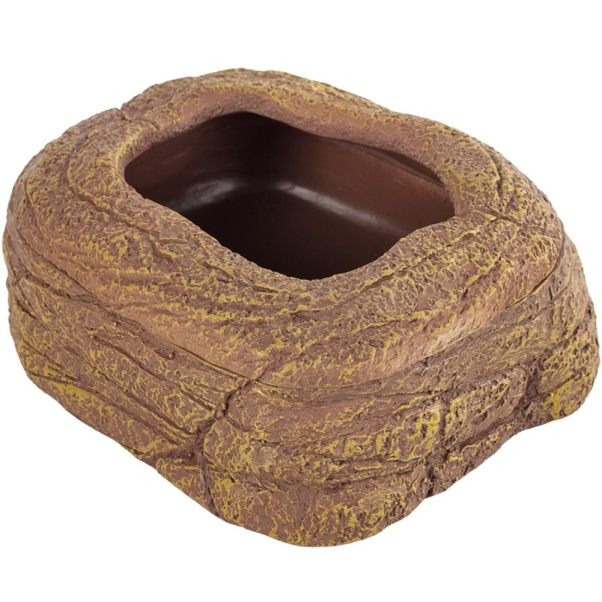 Миска магнітна для живого корму Repti-Zoo Magnetic Food Dish 9×7×4 см (ERB45) з імітацією скелі для тераріумів