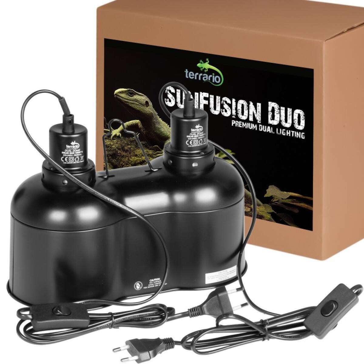 Світильник падвійний Terrario SunFusion Duo з двома керамічними патронами E27, 2 x 150Вт