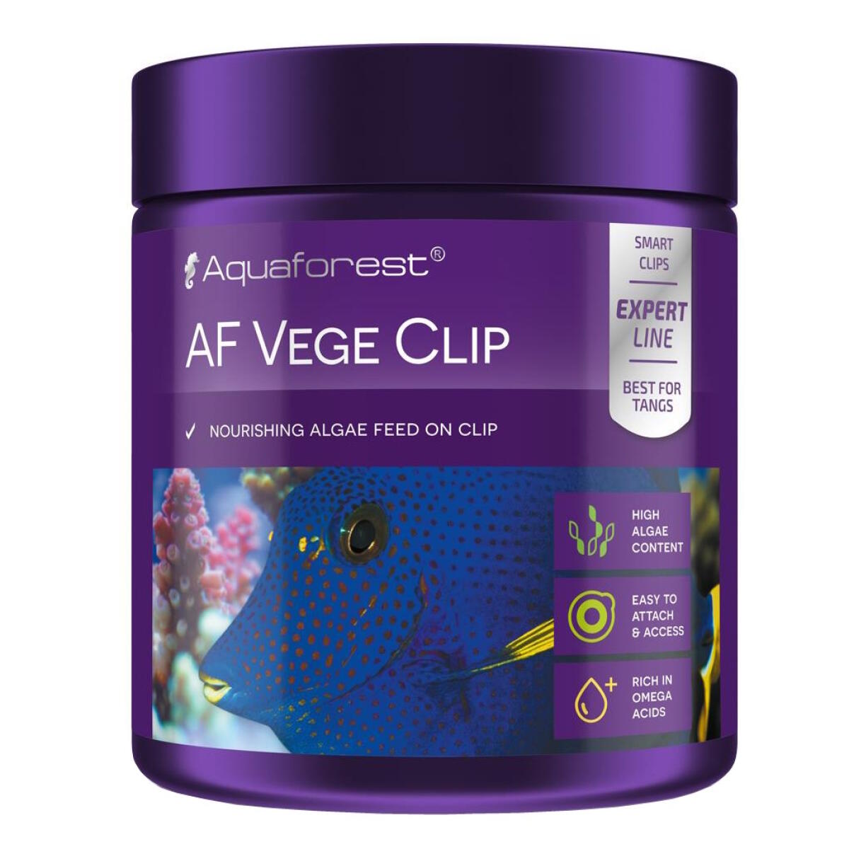 Корм для морських риб Aquaforest AF Vege Clip 100 г - кліп-корм з водоростями для травоїдних і всеїдних риб
