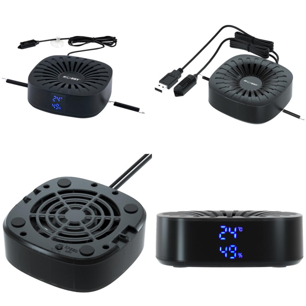 Вентилятор для тераріуму Hobby Terra Fan (37130) з дисплеєм і датчиком температури та вологості