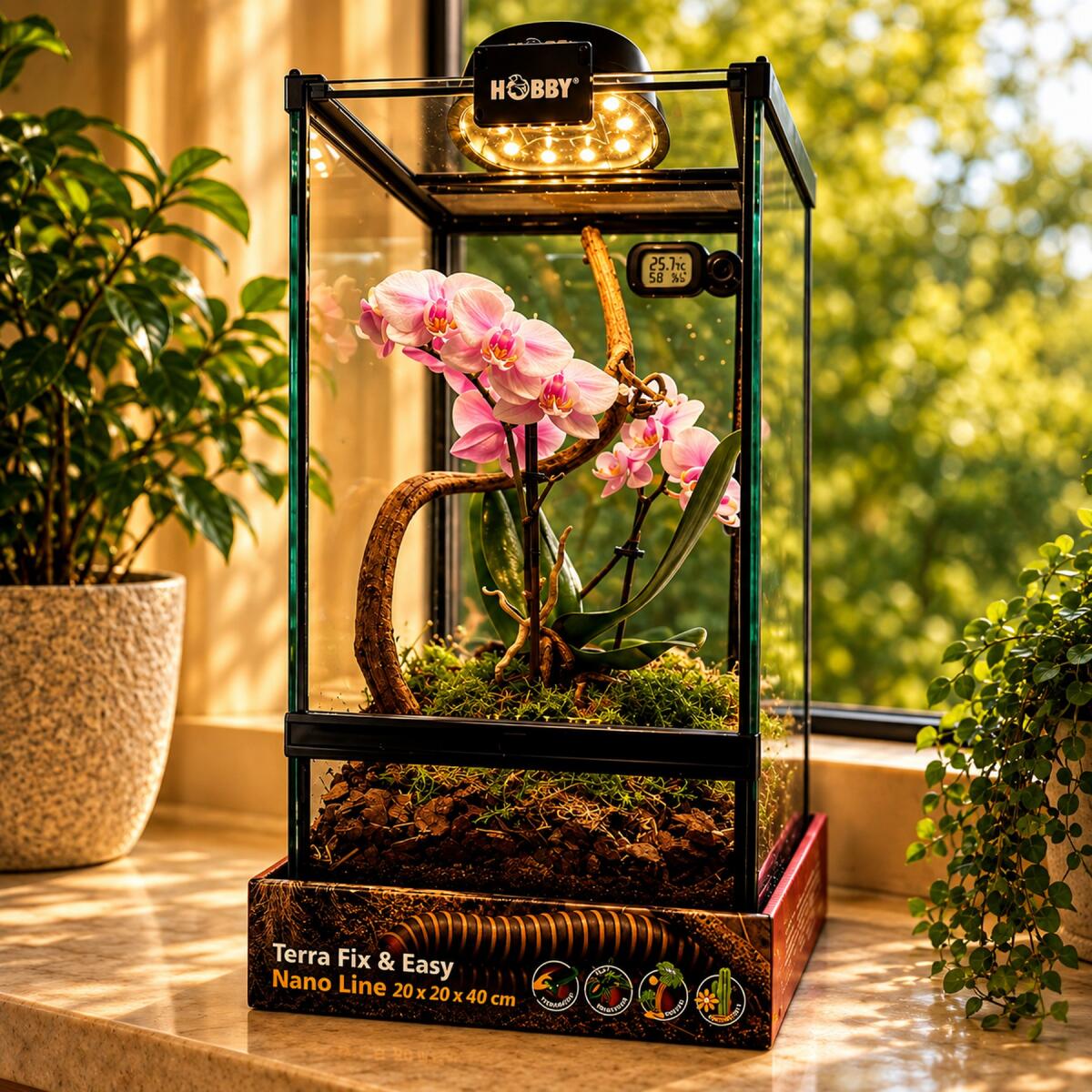 Террариум стеклянный Hobby Terra Fix & Easy Nano Line 20x20x40см (36032)