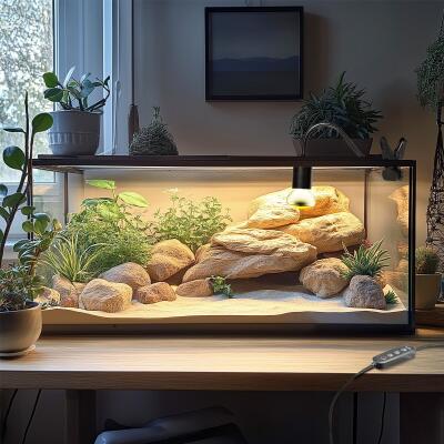 Світильник довгий з затискної ручкою і таймером Terrario Long ReptiSun Time Control 200W