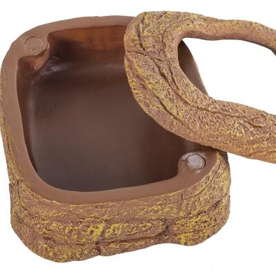 Миска магнітна для живого корму Repti-Zoo Magnetic Food Dish 9×7×4 см (ERB45) з імітацією скелі для тераріумів
