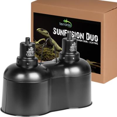 Светильник сдвоенный Terrario SunFusion Duo с двумя керамическими патронами E27, 2 x 150Вт