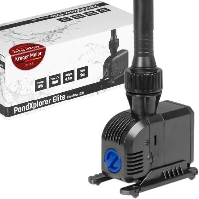Насос-фонтан с фильтром Kruger Meier PondXplorer Elite 1200 для садового пруда 3-в-1 (600 л/ч)