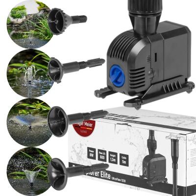 Насос-фонтан с фильтром Kruger Meier PondXplorer Elite 1200 для садового пруда 3-в-1 (600 л/ч)